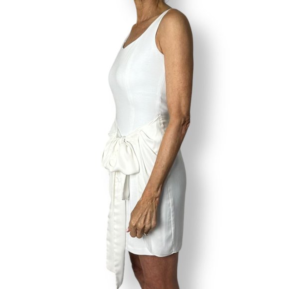 Bailey 44 White Sleeveless Mini Dress Chiffon Sarong Skirt Synergetic Size XS - Picture 3 of 6
